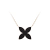 NOLYN Deoksugung co-branded window flower necklace, a double-sided black agate light luxury and versatile four-leaf clover design necklace Specification image